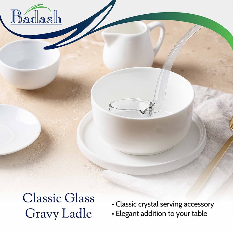 Badash 6" Small Glass Gravy Ladle, Artisan Heritage Quality Mouth-Blown Lead-Free Crystal, Elegant Small Spoon-Sized Serving Clear Utensil perfect For Sauce & Salad Dressing, Presentation Packaging - Image 5